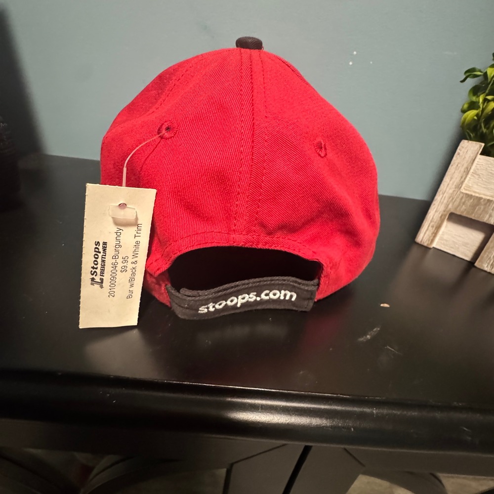 L Stoops Freightliner Hat Run Smart Burgundy Black White‎ Trim Baseball Cap - Picture 2 of 4